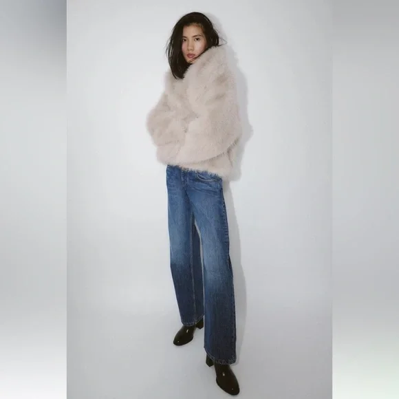 New ZARA Short Faux Fur Toggle Coat - Picture 4 of 10